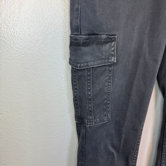 Spanx Stretch Twill Ankle Dark Gray Cargo Pants Medium TALL Inseam - Picture 9 of 14